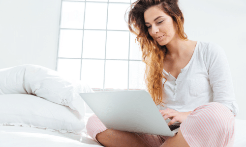 woman on a computer 