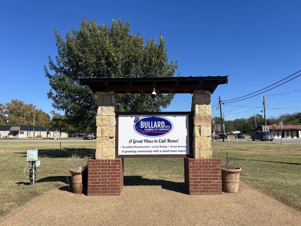 The Bullard, Texas, Chamber of commerce sign